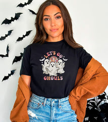 Let's Go Ghouls Halloween T-Shirt, Dancing Ghouls Tee, Retro Halloween Outfit, Funny Ghost Tee, Halloween Party Clothing, Cute Ghosts Shirt