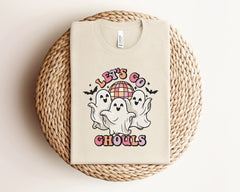 Let's Go Ghouls Halloween T-Shirt, Dancing Ghouls Tee, Retro Halloween Outfit, Funny Ghost Tee, Halloween Party Clothing, Cute Ghosts Shirt