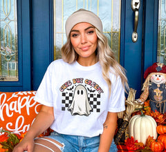 Cute But Creepy Ghost T-Shirt, Spooky Ghost Halloween Shirt, Spooky Vibes Tee, Spooky Season Clothing, Cute Halloween Gift, Retro Ghost Tee