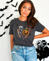 Halloween Doodles Heart Shirt, Spooky Vibes T-Shirt, Vintage Halloween, Spooky Season Crewneck, Halloween Themed Tee, Pumpkin Patch Shirt