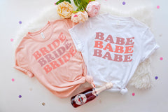 Bride and Babe T-Shirt, Bachelorette Party Outfit, Bride Tank Top, Babe Racerback Tank Top, Bachelorette Apparel for Women, Party Shirts