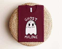 Ghost Malone Halloween T-Shirt, Funny Halloween Shirt, Halloween Party Outfit, Cute Ghost T-Shirt, Spooky Season Tee, Halloween Crewneck