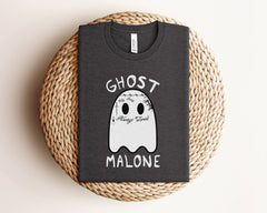 Ghost Malone Halloween T-Shirt, Funny Halloween Shirt, Halloween Party Outfit, Cute Ghost T-Shirt, Spooky Season Tee, Halloween Crewneck