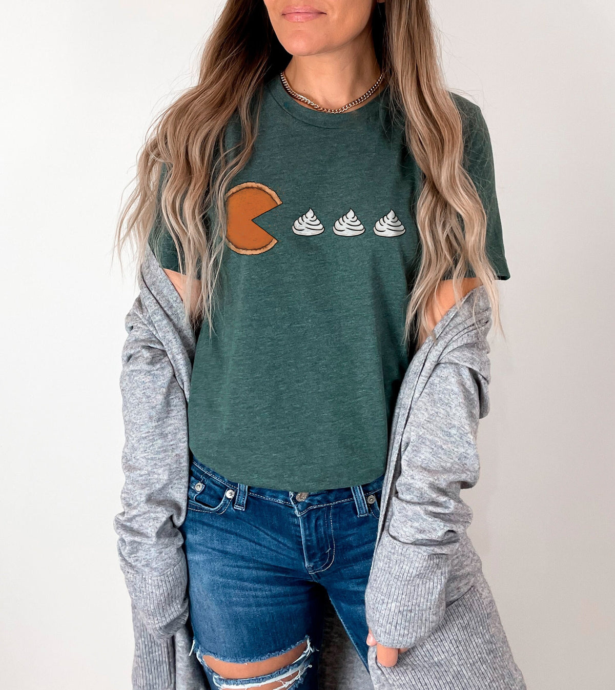 Pacman Pumpkin Pie Shirt, Pumpkin Pie And Whipped Cream Tee, Vintage Fall T-Shirt, Pumpkin Pie Tee, Fall Season Dinner Outfit, Pumpkin Lover