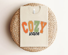Cozy Season T-Shirt, Vintage Fall Shirt, Fall Themed Clothing, Fall Outfit Women, Cozy Vibes T-Shirt, Autumn Gift For Her, Fall Crewneck
