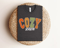 Cozy Season T-Shirt, Vintage Fall Shirt, Fall Themed Clothing, Fall Outfit Women, Cozy Vibes T-Shirt, Autumn Gift For Her, Fall Crewneck
