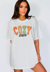 Cozy Season T-Shirt, Vintage Fall Shirt, Fall Themed Clothing, Fall Outfit Women, Cozy Vibes T-Shirt, Autumn Gift For Her, Fall Crewneck