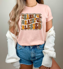 Thankful Grateful Blessed Shirt, Vintage Thanksgiving T-Shirt, Thankful And Blessed Shirt, Groovy Thanksgiving Tee, Thanksgiving Outfit