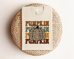 Leopard Pumpkin T-Shirt, Vintage Pumpkin Shirt, Pumpkin Patch Crew, Pumpkin Season Shirt, Women Fall Clothing, Pumpkin Lover Gift, Fall Tee