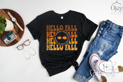 Hello Fall Pumpkins Shirt, Fall Lover Shirts, Cute Fall T-Shirt, Autumn Tee, Welcome Fall Shirt, Pumpkin Patch Outfit, Pumpkin Lover T-Shirt