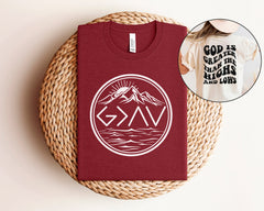 God Is Greater Than The Highs And Lows Shirt, Two Sided T-Shirt, Groovy Christian Shirt, Bible Verse Shirt, Religious Clothes, Church Gift