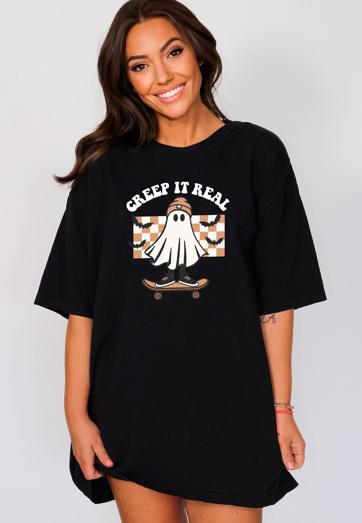Creep It Real Boarding Ghost Kids and Adult Unisex Shirt, Ghost Riding Skateboard Tee, Gift for Skateboarder, Ghost Skateboarding, Boarding
