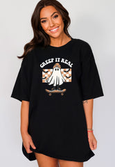 Creep It Real Boarding Ghost Kids and Adult Unisex Shirt, Ghost Riding Skateboard Tee, Gift for Skateboarder, Ghost Skateboarding, Boarding