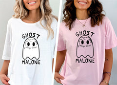 Ghost Malone Halloween T-Shirt, Funny Halloween Shirt, Halloween Party Outfit, Cute Ghost T-Shirt, Spooky Season Tee, Halloween Crewneck
