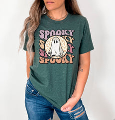 Spooky Ghost Halloween T-Shirt, Cute Ghost Tee, Groovy Halloween Shirt, Spooky Vibes Clothing, Spooky Season T-Shirt, Cute Halloween Gift