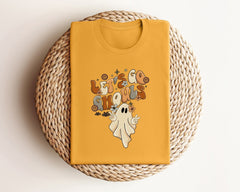 Let's Go Ghouls T-Shirt, Retro Halloween Shirt, Vintage Style Ghost Tee, Ghost T-Shirt for Women, Halloween Party Shirt, Spooky Ghost Shirt