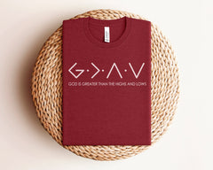 God Is Greater Than The Highs And Lows Shirt, Bible Verse Shirt Women, Religious Clothing, Jesus Lover Shirt, Christian Gift, Faith T-Shirt
