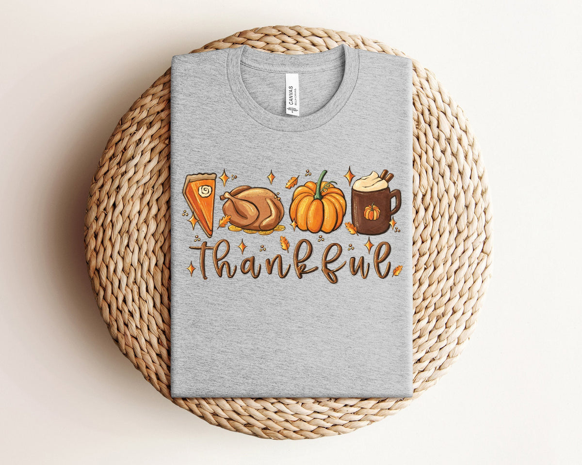 Thankful T-Shirt, Vintage Thanksgiving Shirt, Pumpkin Pie Tee, Thanksgiving Themed Gift, Thanksgiving Dinner T-Shirt, Pumpkin Patch Shirt