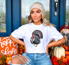Vintage Style Turkey T-Shirt, Thanksgiving Party Outfit, Turkey Graphic Tee, Thanksgiving Dinner Shirt, Animal Lover Tee, Thanksgiving Gift