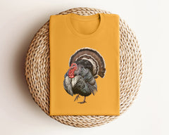 Vintage Style Turkey T-Shirt, Thanksgiving Party Outfit, Turkey Graphic Tee, Thanksgiving Dinner Shirt, Animal Lover Tee, Thanksgiving Gift