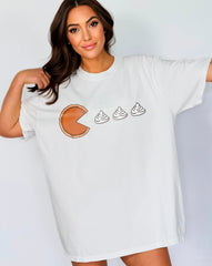 Pacman Pumpkin Pie Shirt, Pumpkin Pie And Whipped Cream Tee, Vintage Fall T-Shirt, Pumpkin Pie Tee, Fall Season Dinner Outfit, Pumpkin Lover