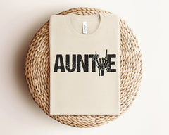 Auntie Shirt, Rock On Auntie T-Shirt, Aunt Announcement Shirt, Cool Aunt Gift, Shirt For Aunt, Spooky Auntie T-Shirt, Gift For New Aunt