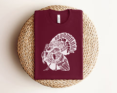 Turkey Silhouette T-Shirt, Thanksgiving Dinner Clothing, Turkey Shirt, Thanksgiving Party Costume, Thanksgiving Gift For Animal Lover