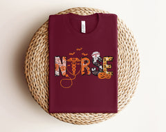 Halloween Nurse Shirt, Spooky Vibes Nurse Tee, Caduceus Symbol Halloween T-Shirt, NICU Nurse Halloween Gift, Spooky Season Nurse Outfit