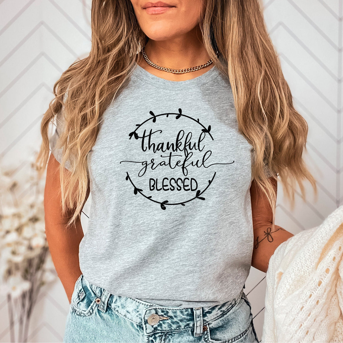 Thankful Grateful Blessed Shirt, Thanksgiving Clothing, Thankful And Blessed T-Shirt, Thanksgiving Crew, Grateful Shirt, Thanksgiving Gift