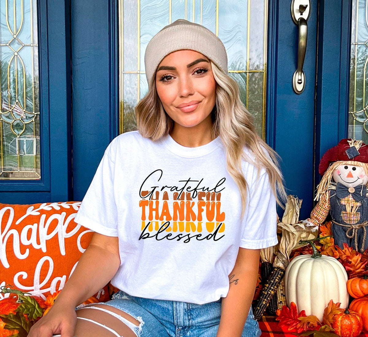 Grateful Thankful Blessed Shirt, Mom Thanksgiving Shirt, Thankful and Blessed T-Shirt, Thanksgiving Crewneck, Mother Gift, Thankful Shirt