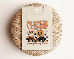 Pumpkin Spice Everything Nice Halloween Shirt, Pumpkin Spice Lover T-Shirt, Pumpkin Spice Latte And Pumpkin Tee, Vintage Halloween Outfit