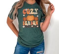 Vintage Cozy Season T-Shirt, Pumpkin Patch Tee, Fall Themed Shirt, Pumpkin Spice Lover Tee, Cozy Vibes Shirt, Retro Fall Crewneck, Fall Gift