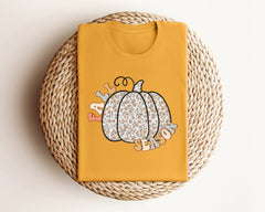 Fall Season T-Shirt, Floral Pumpkin Shirt, Pumpkin Patch Tee, Fall Clothing For Women, Pumpkin Lover Tee, Fall Season Shirt, Fall Lover Gift