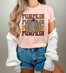 Leopard Pumpkin T-Shirt, Vintage Pumpkin Shirt, Pumpkin Patch Crew, Pumpkin Season Shirt, Women Fall Clothing, Pumpkin Lover Gift, Fall Tee
