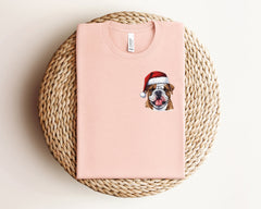 Christmas Dog Pocket Shirt, Dog Lover Tshirt, Christmas Animal Shirt, Dog Mom Shirt, Animal Lover Shirt, Santa Dog Shirt, Christmas Gift