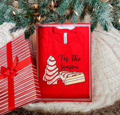 Tis The Season Shirt, Christmas Tree Cake T-Shirt, Funny Christmas Tee, Womens Christmas Shirt, Christmas Cake Shirt, Christmas Gift For Mom