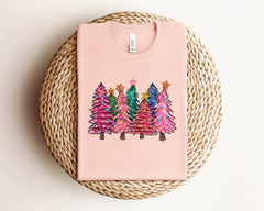 Christmas Trees With Lights Shirt, Christmas Crewneck, Holiday Shirts For Women, Christmas Tree Shirt, Winter T-Shirt, Family Christmas Gift