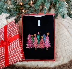 Christmas Trees With Lights Shirt, Christmas Crewneck, Holiday Shirts For Women, Christmas Tree Shirt, Winter T-Shirt, Family Christmas Gift