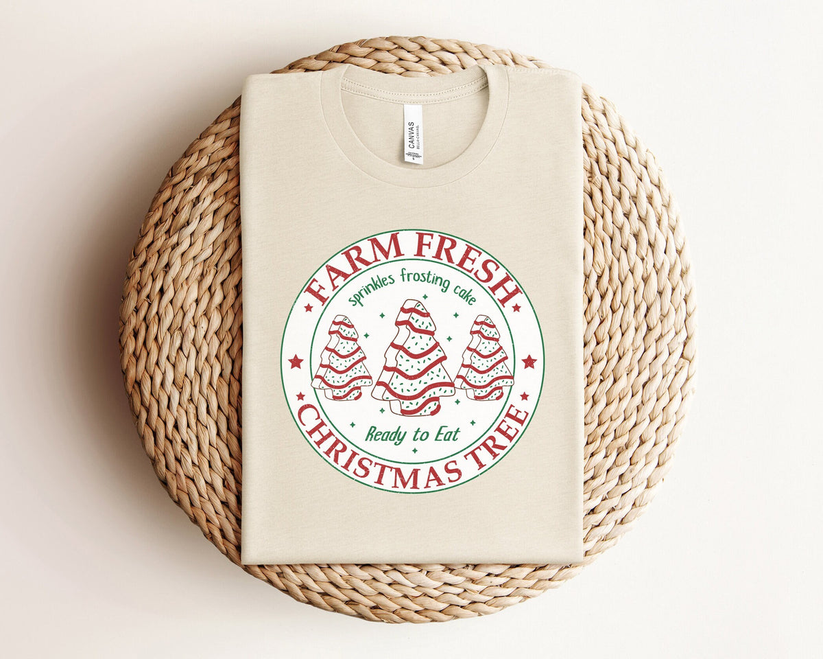 Farm Fresh Christmas Tree Cakes Shirt, Christmas Cake T-Shirt, Christmas Tree Farm Shirt, Tree Cake Shirt, Christmas Tree Cake, Xmas Gift