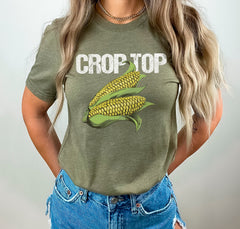 Crop Top Corn Shirt, Farm Life T-Shirt, Farm Girl Outfit, Farmer Crewneck, Funny Farming Shirt, Crop Top Shirt, Corn T-Shirt, Farmer Gift