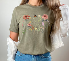 Wildflower Shirt, Plant Lover Shirt, Gardener Outfit, Aesthetic Flower Shirt, Botanical Shirt, Nature Lovers Gift, Florist Shirt, Garden Tee
