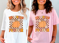 Hey There Pumpkin T-Shirt, Floral Pumpkin Shirt, Vintage Fall Tee, Pumpkin Patch Shirt, Women Fall Apparel, Cute Fall Gift, Pumpkin Lover