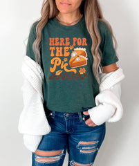 Here For The Pie Shirt, Vintage Fall T-Shirt, Pumpkin Pie Costume, Women Autumn Shirt, Pumpkin Lover Tee, Pumpkin Pie Patch, Fall Crewneck