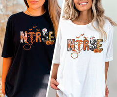 Halloween Nurse Shirt, Spooky Vibes Nurse Tee, Caduceus Symbol Halloween T-Shirt, NICU Nurse Halloween Gift, Spooky Season Nurse Outfit
