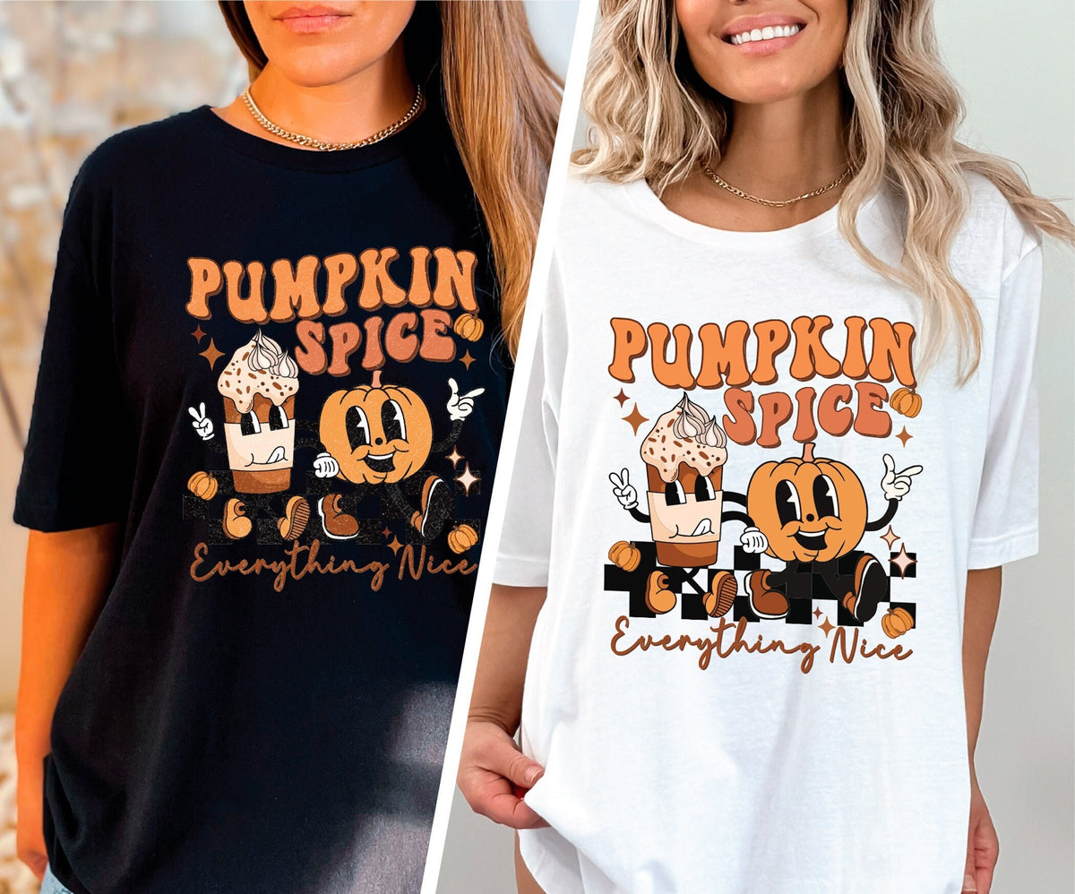 Pumpkin Spice Everything Nice Halloween Shirt, Pumpkin Spice Lover T-Shirt, Pumpkin Spice Latte And Pumpkin Tee, Vintage Halloween Outfit