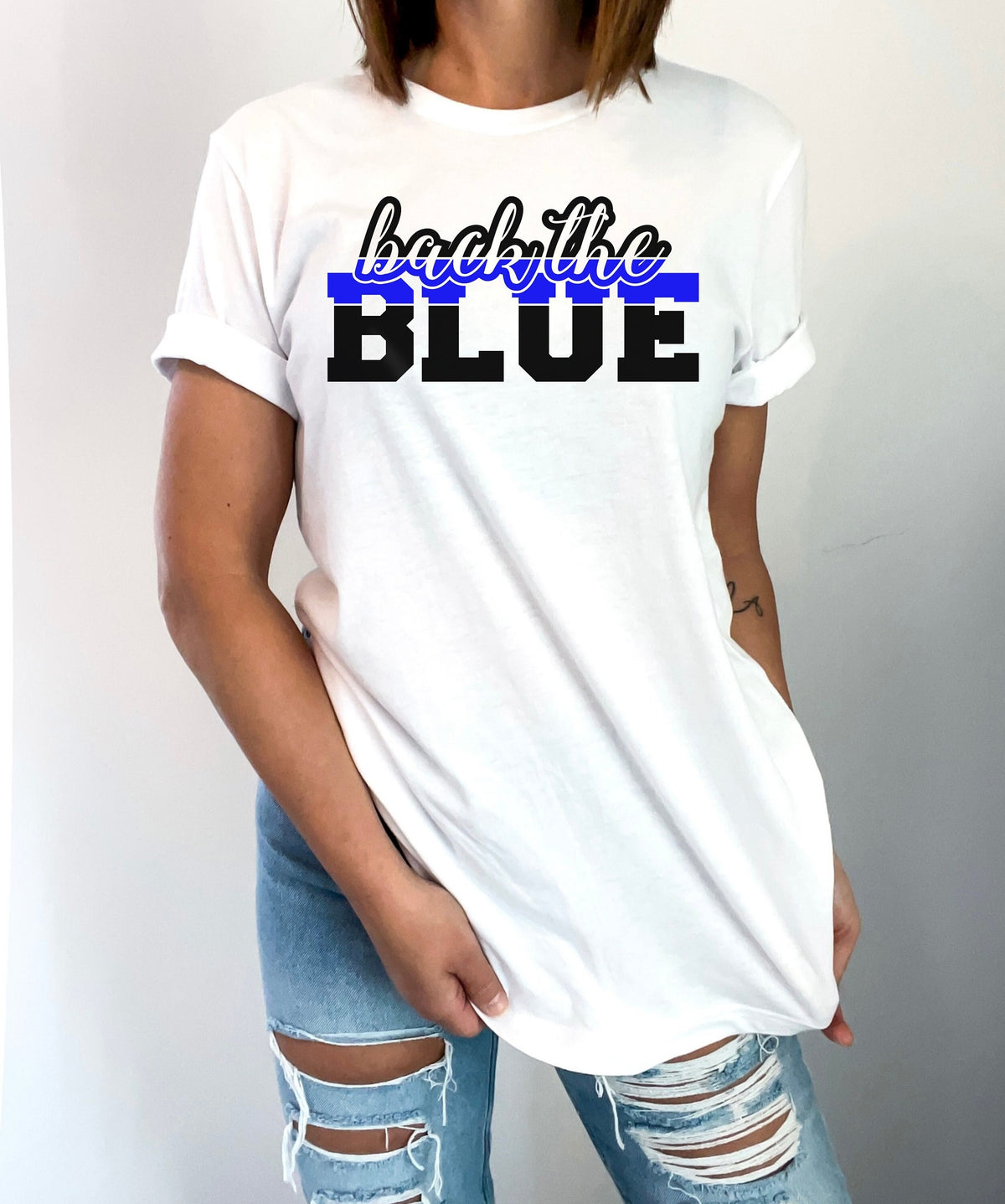 Back The Blue T-Shirt, Police Support Shirt, Patriotic Tee, Blue Line Back The Blue Shirt, Law Enforcement T-Shirt, Honor And Respect Tee