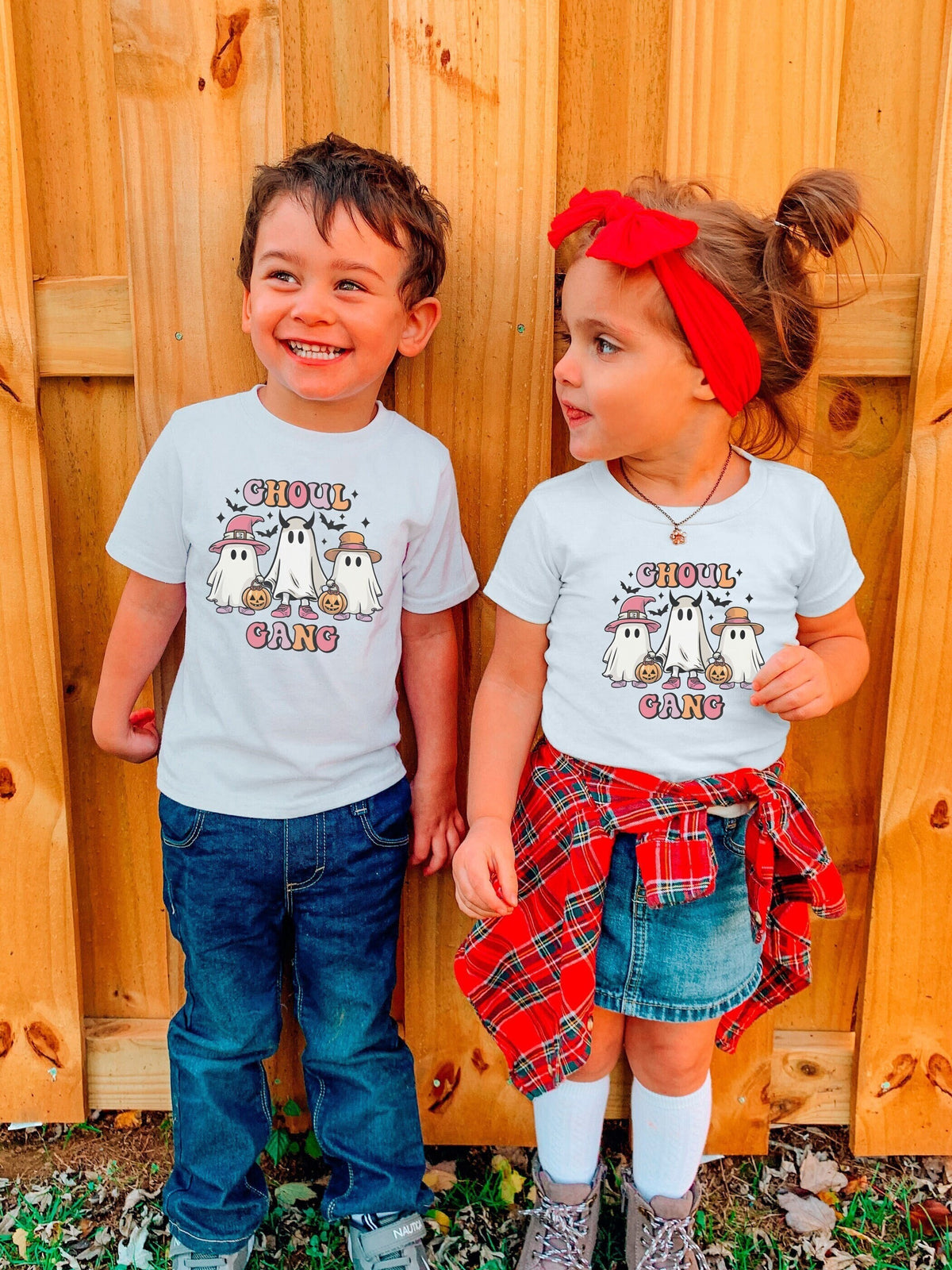 Ghoul Gang Kids Halloween T-Shirt, Cute Ghost Crew Tee, Halloween Gift for Children, Spooky Vibes Shirt, Ghosts Tee, Spooky Season Outfit
