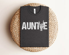 Auntie Shirt, Rock On Auntie T-Shirt, Aunt Announcement Shirt, Cool Aunt Gift, Shirt For Aunt, Spooky Auntie T-Shirt, Gift For New Aunt