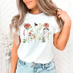 Wildflower Shirt, Plant Lover Shirt, Gardener Outfit, Aesthetic Flower Shirt, Botanical Shirt, Nature Lovers Gift, Florist Shirt, Garden Tee