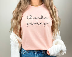 Thanks and Giving Shirt, Thanksgiving Shirt, Fall T Shirt, Friendsgiving Fall Shirt, Fall Teacher Tee, Thankful Mom Shirt, Thanksgiving Tee,